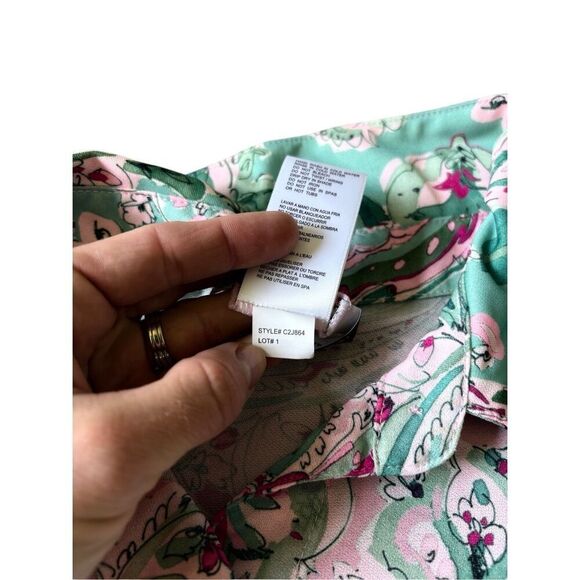 NWOT Carmen Marc Valvo Convertible Front Tie Shirt Cover Up size XL Bellagio Pai - Picture 14 of 14